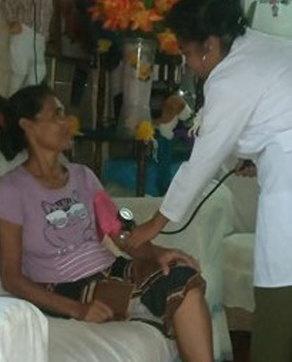 Student Doctor taking blood pressure